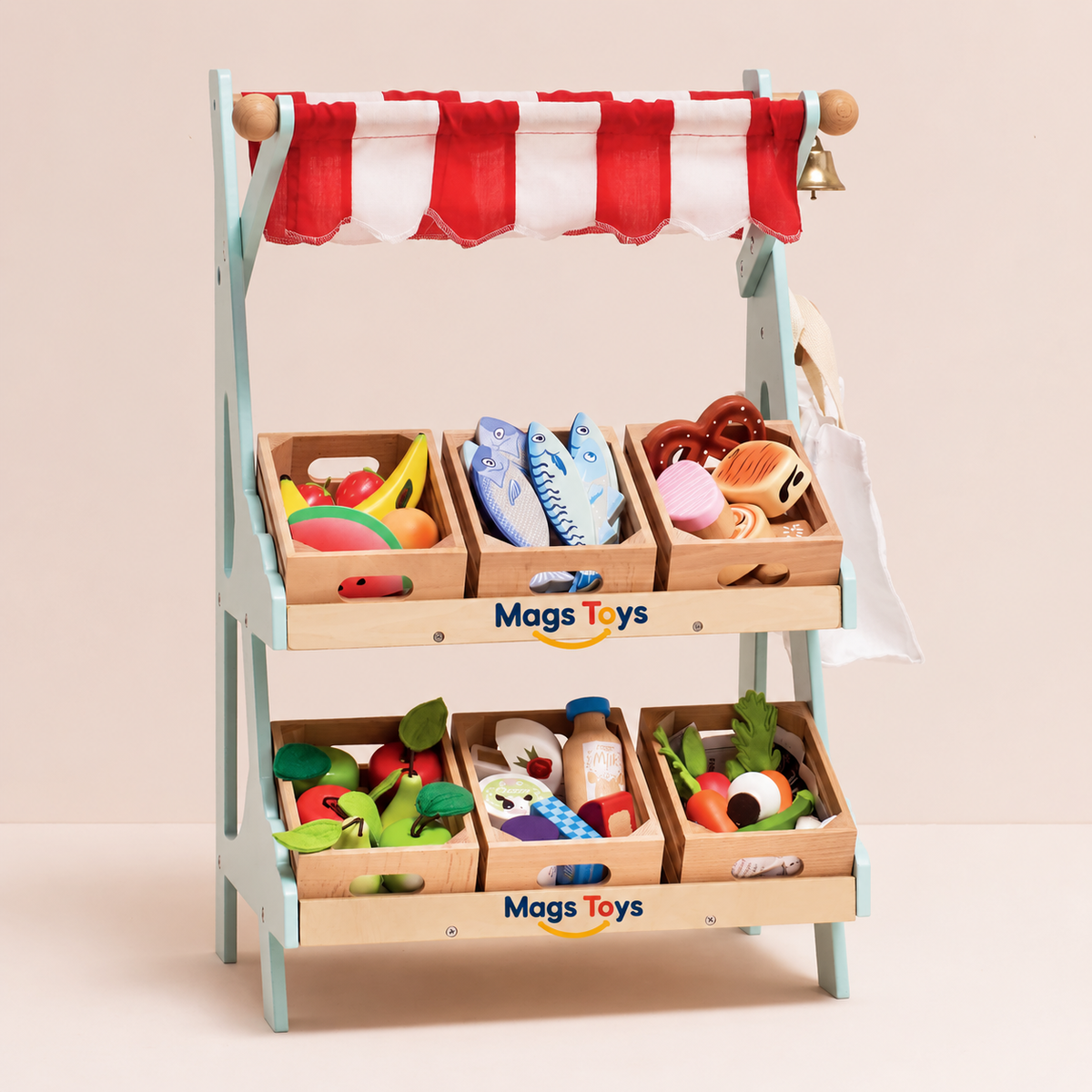 Mags Toys Wooden Market Stall – Pretend Play Grocery Shop