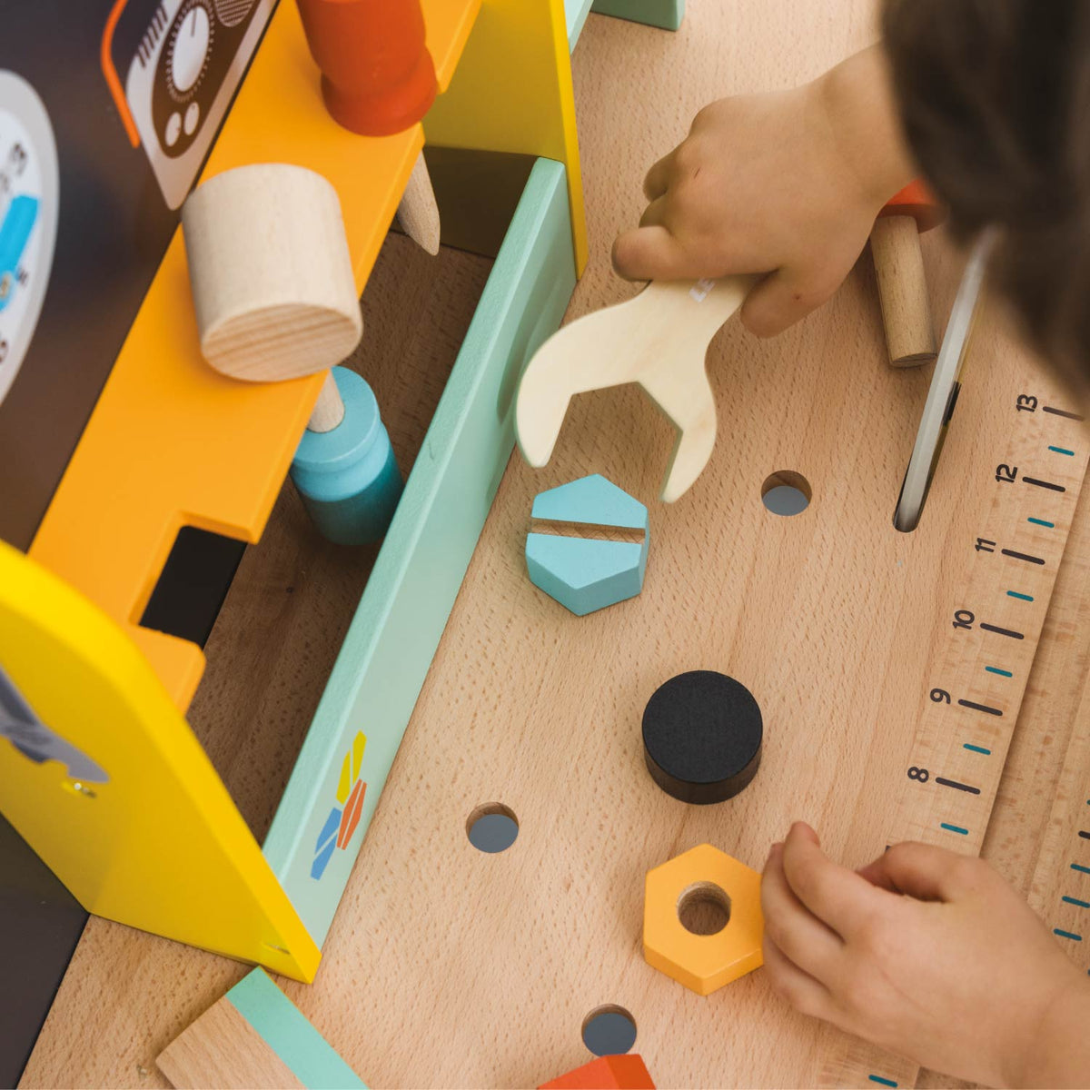 Mags Toys Wooden Kids Workbench Tool Set – Pretend Play Workshop